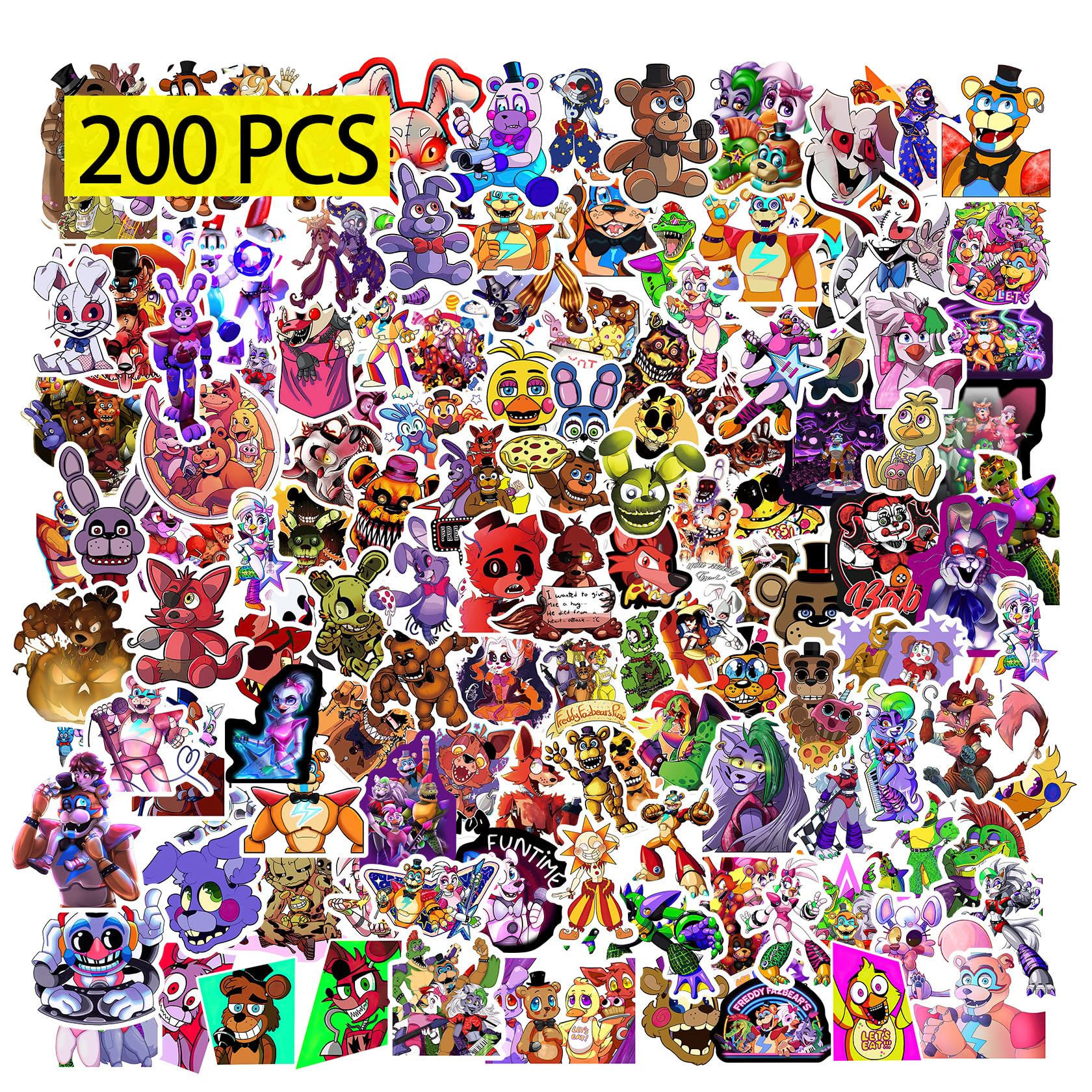 Pounchi Horror Thrilling Game Stickers (200Pcs) Cartoon Gaming Stickers Merchandise Gifts For Party Supplies Decorations Laptop